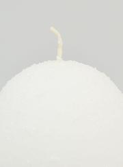 Bougie de Noël Boule Givrée 8cm - Blanc