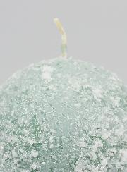 Bougie de Décoration Givrée Sphère 8cm - Vert