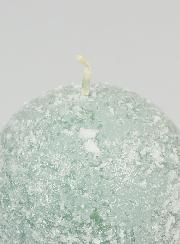 Bougie de Noël Boule Givrée 8cm - Vert
