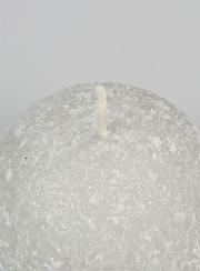 Bougie de Décoration Givrée Sphère 8cm - Argent