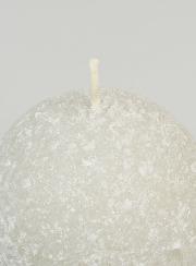 Bougie de Noël Boule Givrée 8cm - Argent