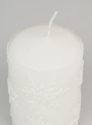 Bougie de Décoration Cristaux de Neige - Blanc