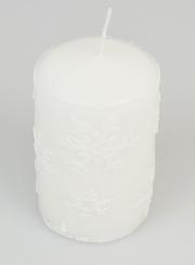 Bougie de Noël Flocons de Neige - Blanc