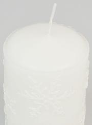 Bougie de Noël Flocons de Neige - Blanc
