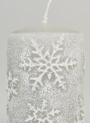 Bougie de Décoration Cristaux de Neige - Argent