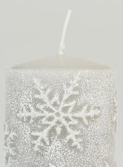 Bougie de Noël Flocons de Neige - Argent