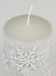 Bougie de Noël Flocons de Neige - Argent