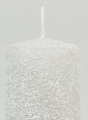 Bougie de Noël Effet Givré 10cm - Argent