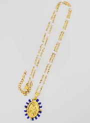 Médaille Miraculeuse Marinière & Chaîne Perles Blanches