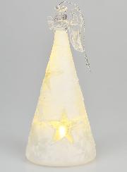 Ange de Noël en Verre Lumineux 15cm - Étoiles