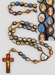 Chapelet Vierge Miraculeuse en Bois - 60cm