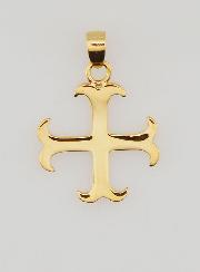 Pendentif Croix Templière Inox Doré - 15mm
