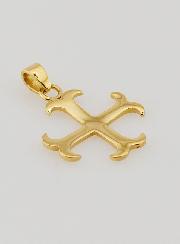 Pendentif Croix Templière Inox Doré - 15mm