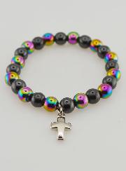 Bracelet Avec Croix - Hématite & Titane de Quartz
