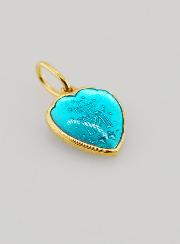Médaille Miraculeuse Coeur Émail Bleu - 10mm