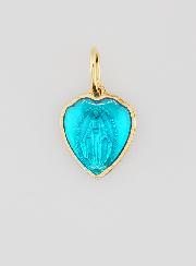 Médaille Miraculeuse Bleue en Forme de Coeur - 10mm
