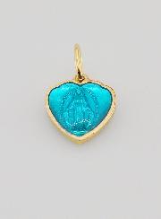 Médaille Miraculeuse Bleue en Forme de Coeur - 10mm