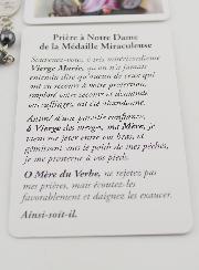 Chapelet Perles & Carte Vierge Miraculeuse