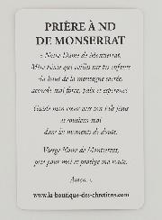 Carte de Prière à Notre Dame de Montserrat