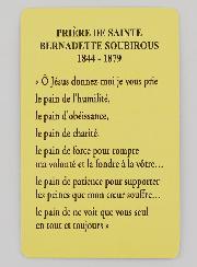 Lot de 10 Cartes de Prière à Sainte Bernadette