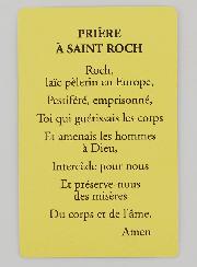 Lot de 10 Cartes de Prière à Saint Roch