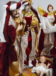 Crèche de Noël Complète 11 Santons Avec Étoffe - 34cm