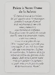Lot de 10 Cartes de Prière à Notre Dame de la Salette