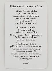 Lot de 10 Cartes de Prière à Saint François de Sales