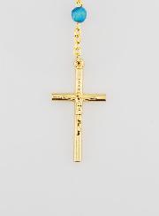 Chapelet Médaille Miraculeuse en Agate - Chaîne Dorée