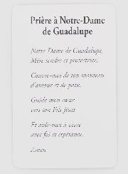 Lot de 10 Cartes de Prière à Notre Dame de Guadalupe