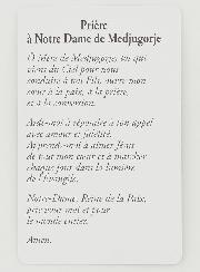Lot de 10 Cartes de Prière à Notre Dame de Medjugorje