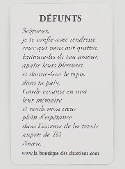 Lot de 10 Cartes de Prière Pour les Défunts