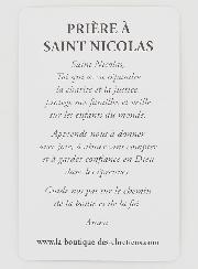 Lot de 10 Cartes de Prière à Saint Nicolas