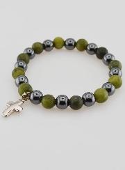 Bracelet Avec Croix - Hématite & Vésuvianite