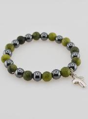Bracelet Avec Croix - Hématite & Vésuvianite