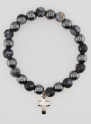 Bracelet en Pierres Naturelles - Obsidienne des Neiges & Hématite