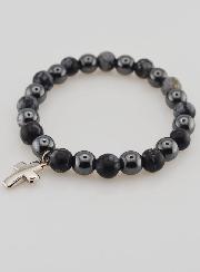 Bracelet en Pierres Naturelles - Obsidienne des Neiges & Hématite