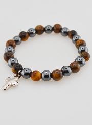 Bracelet Avec Croix - Hématite & Oeil de Tigre