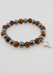 Bracelet Avec Croix - Hématite & Oeil de Tigre