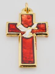 Pendentif de Confirmation Esprit Saint & Pax - Rouge
