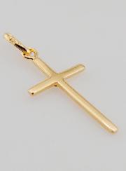 Pendentif Croix en Plaqué Or & Zircon