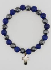 Bracelet en Pierres Naturelles - Hématite & Lapis Lazuli