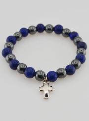 Bracelet en Pierres Naturelles - Hématite & Lapis Lazuli