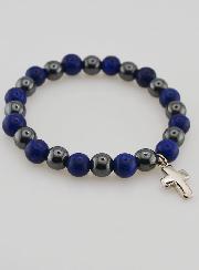 Bracelet en Pierres Naturelles - Hématite & Lapis Lazuli