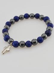 Bracelet en Pierres Naturelles - Hématite & Lapis Lazuli