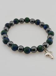 Bracelet Avec Croix - Hématite & Azurite