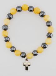 Bracelet Avec Croix - Hématite & Calcite Jaune