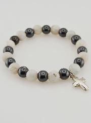 Bracelet en Pierres Naturelles - Hématite & Pierre de Lune