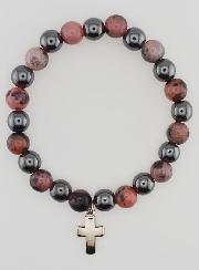 Bracelet Avec Croix - Hématite & Rhodonite