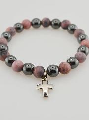 Bracelet en Pierres Naturelles - Hématite & Rhodonite